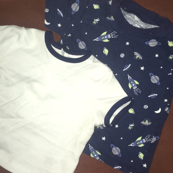 Bundle 2 putter space short Sleeve T-shirt bundle 9 months baby boy - Picture 1 of 4